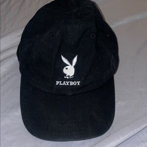 PLAYBOY Kids Black Hat with White Bunny Logo
